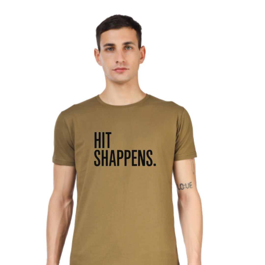 HIT SHAPPENS PRINTED UNISEX T-SHIRT