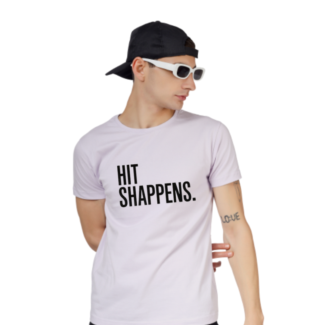 HIT SHAPPENS PRINTED UNISEX T-SHIRT