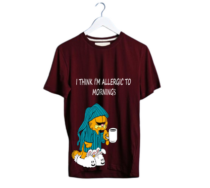 I THINK I'M ALLERGIC TO MORNINGS " PRINT UNISEX T-SHIRT