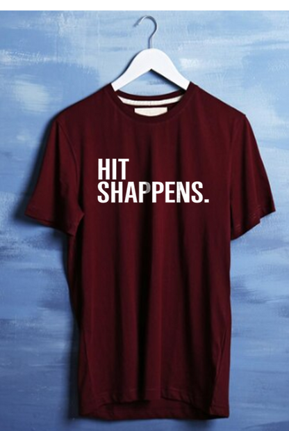 HIT SHAPPENS. PRINT UNISEX T-SHIRT
