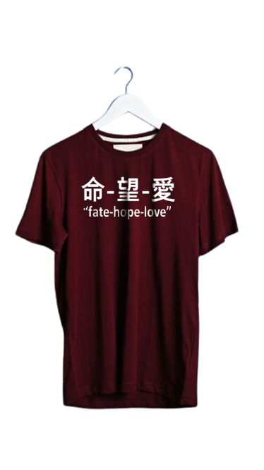 oversized "FATE-HOPE-LOVE" PRINT UNISEX T-SHIRT