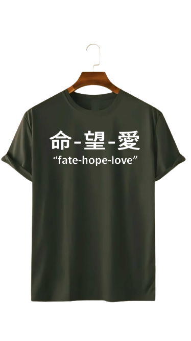 oversized "FATE-HOPE-LOVE" PRINT UNISEX T-SHIRT