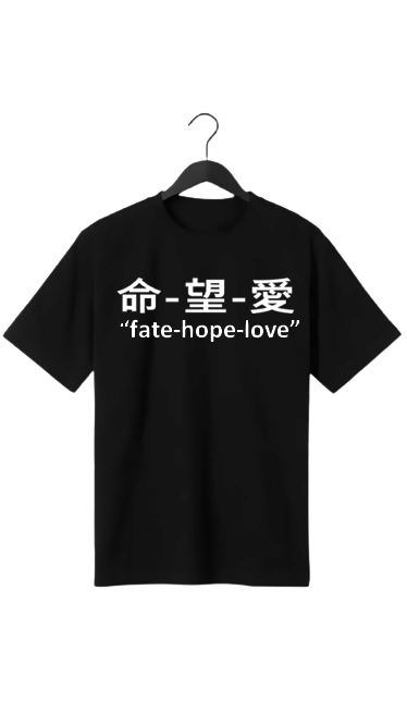 oversized "FATE-HOPE-LOVE" PRINT UNISEX T-SHIRT