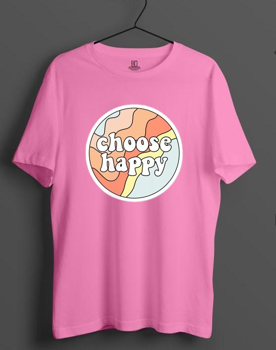 CHOOSE HAPPY PRINT UNISEX T-SHIRT