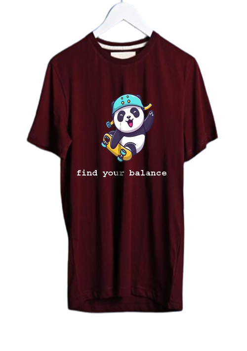 FIND YOUR BALANCE PANDA PRINT UNISEX T-SHIRT