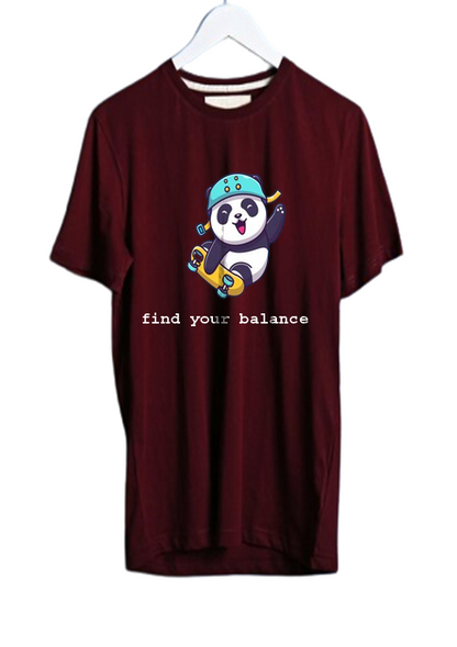 FIND YOUR BALANCE PANDA PRINT UNISEX T-SHIRT