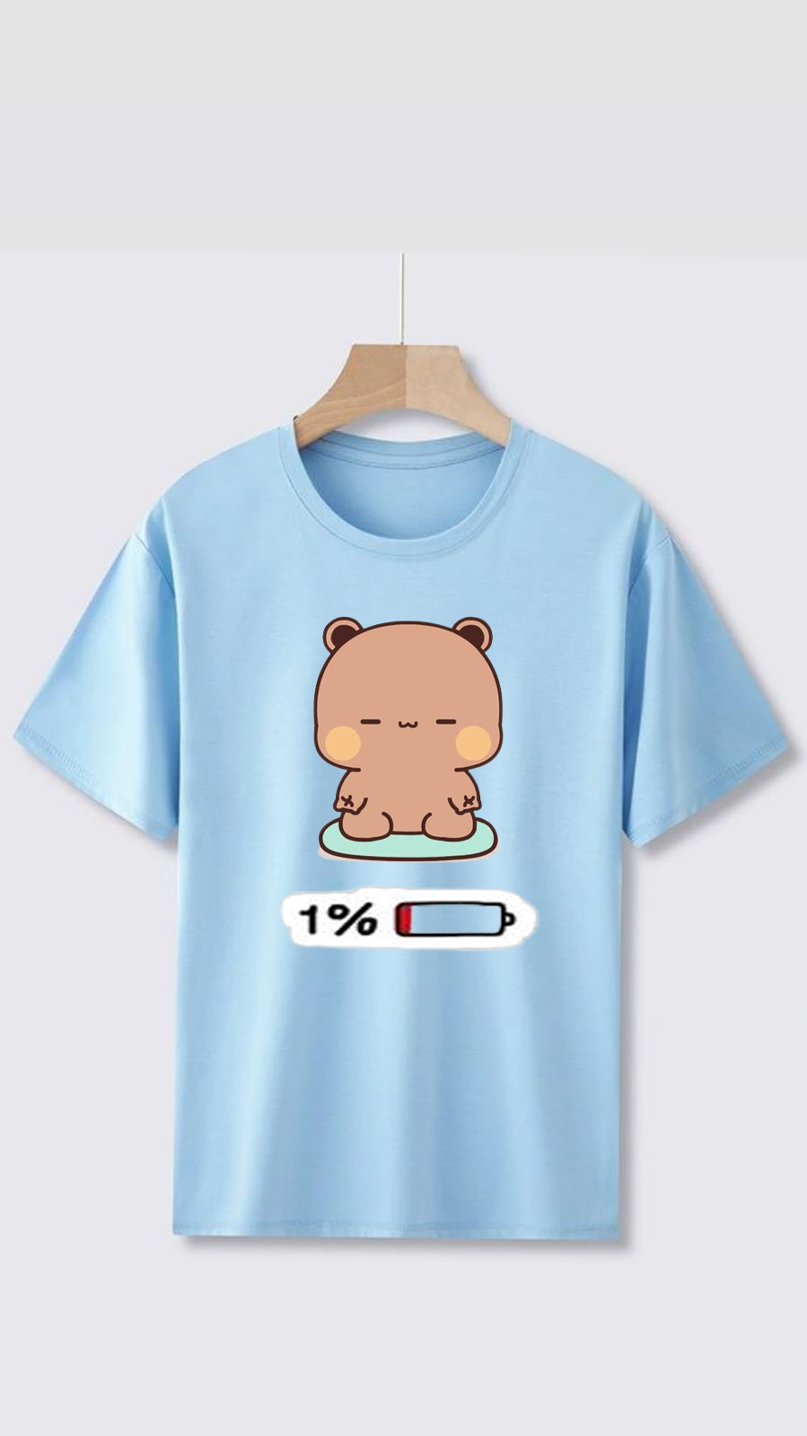 BEAR BATTERY LOW PRINT UNISEX T-SHIRT