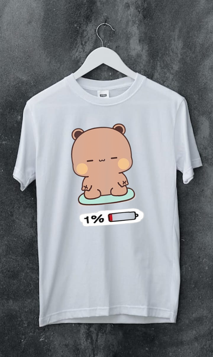 BEAR BATTERY LOW PRINT UNISEX T-SHIRT