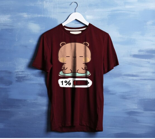 BEAR BATTERY LOW PRINT UNISEX T-SHIRT