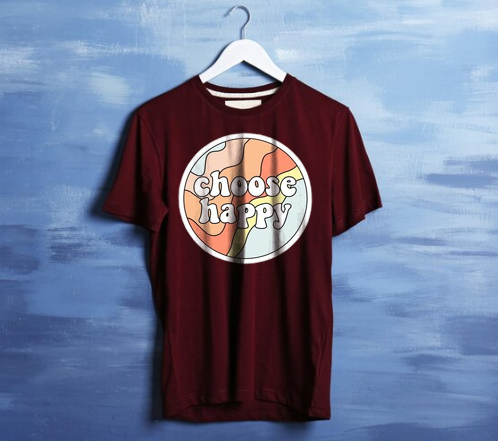 CHOOSE HAPPY PRINT UNISEX T-SHIRT